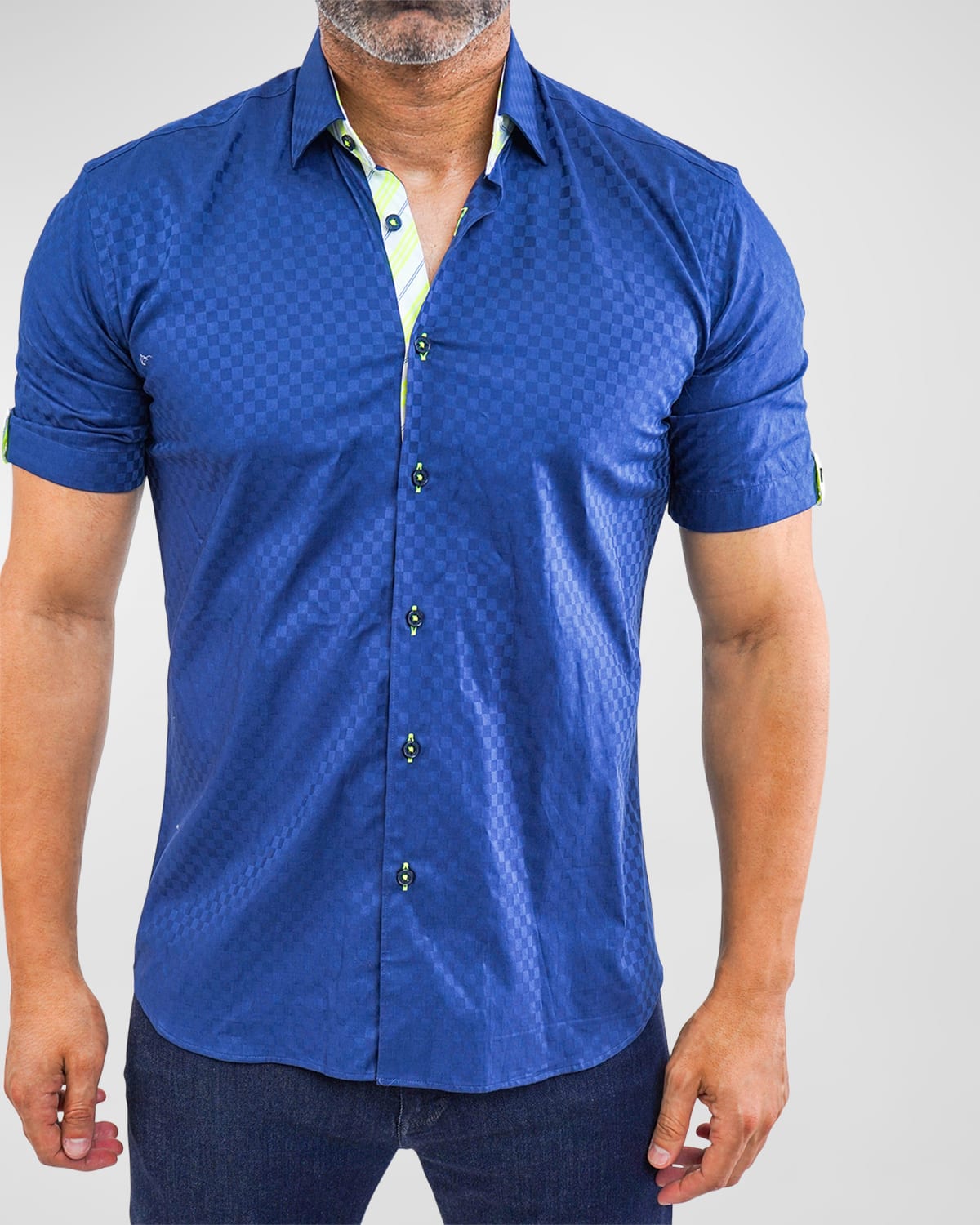 Shop Maceoo Men's Galileo Panam Sport Shirt In Blue