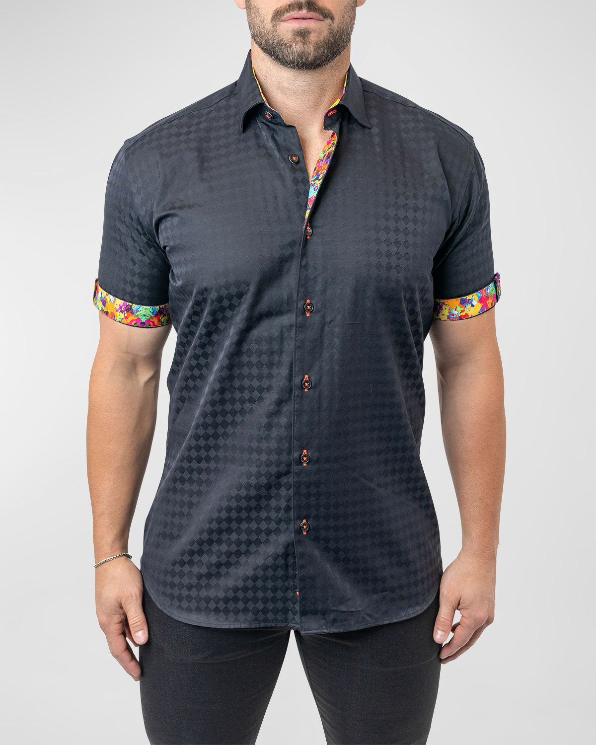 Shop Maceoo Men's Galileo Panam Sport Shirt In Black
