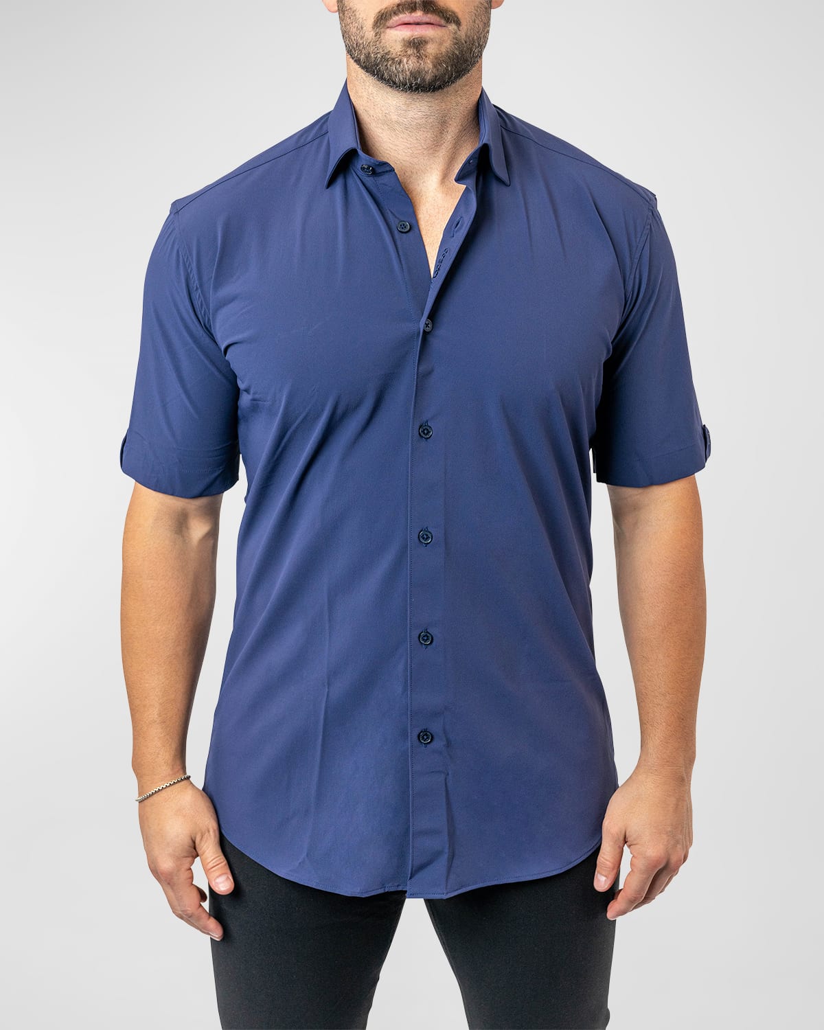 Maceoo Men's Galileo Stretch Core Sport Shirt In Blue