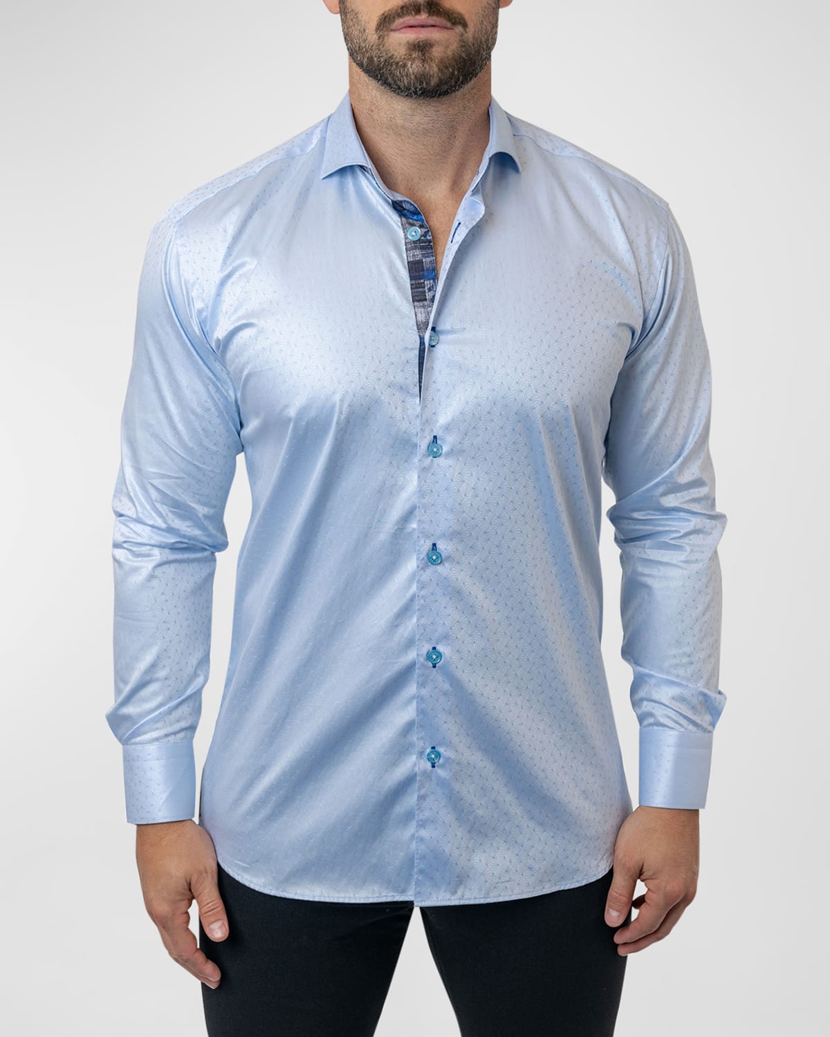 Shop Maceoo Men's Einstein Diamond Sport Shirt In Blue