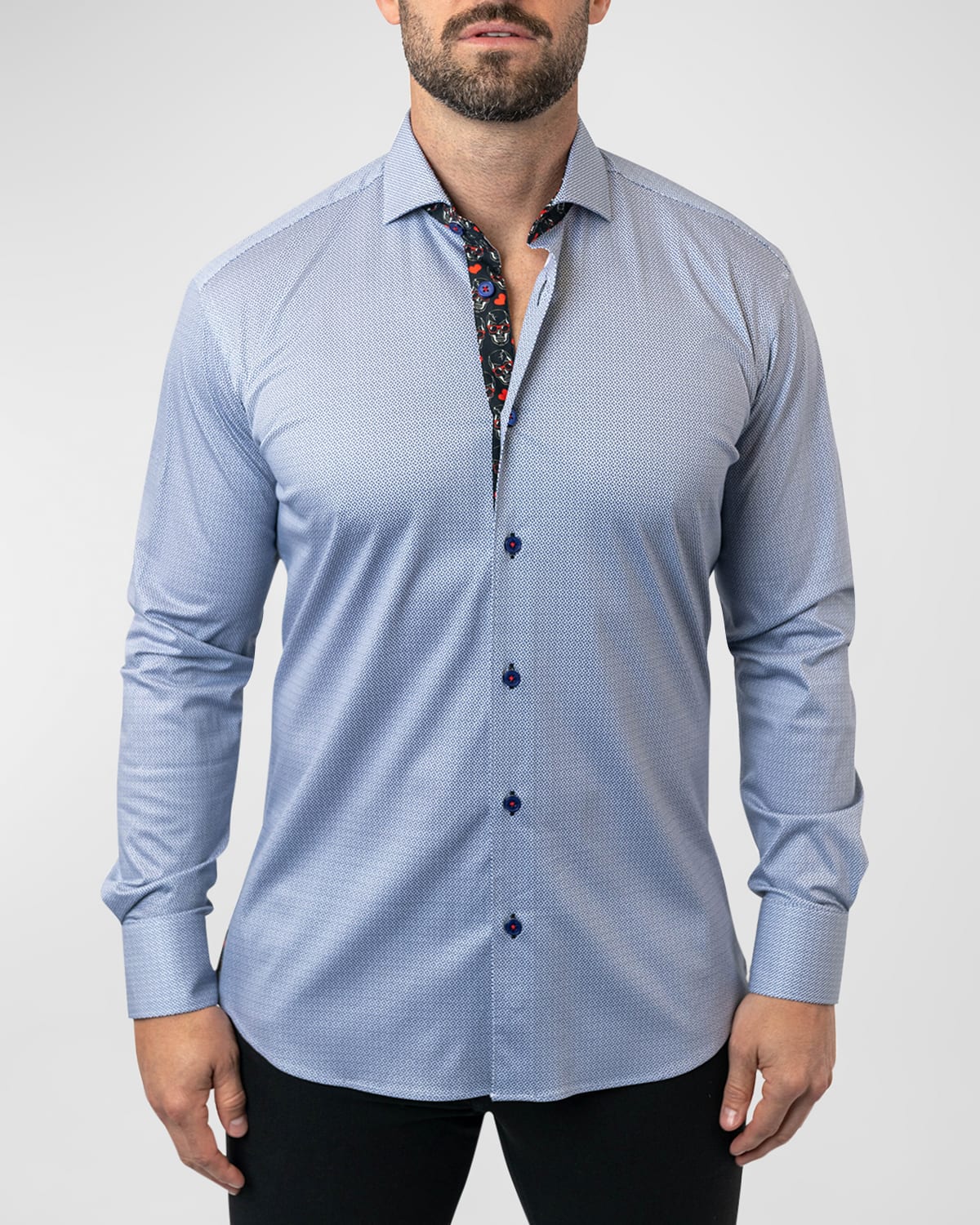 Shop Maceoo Men's Einstein Parallel Sport Shirt In Blue