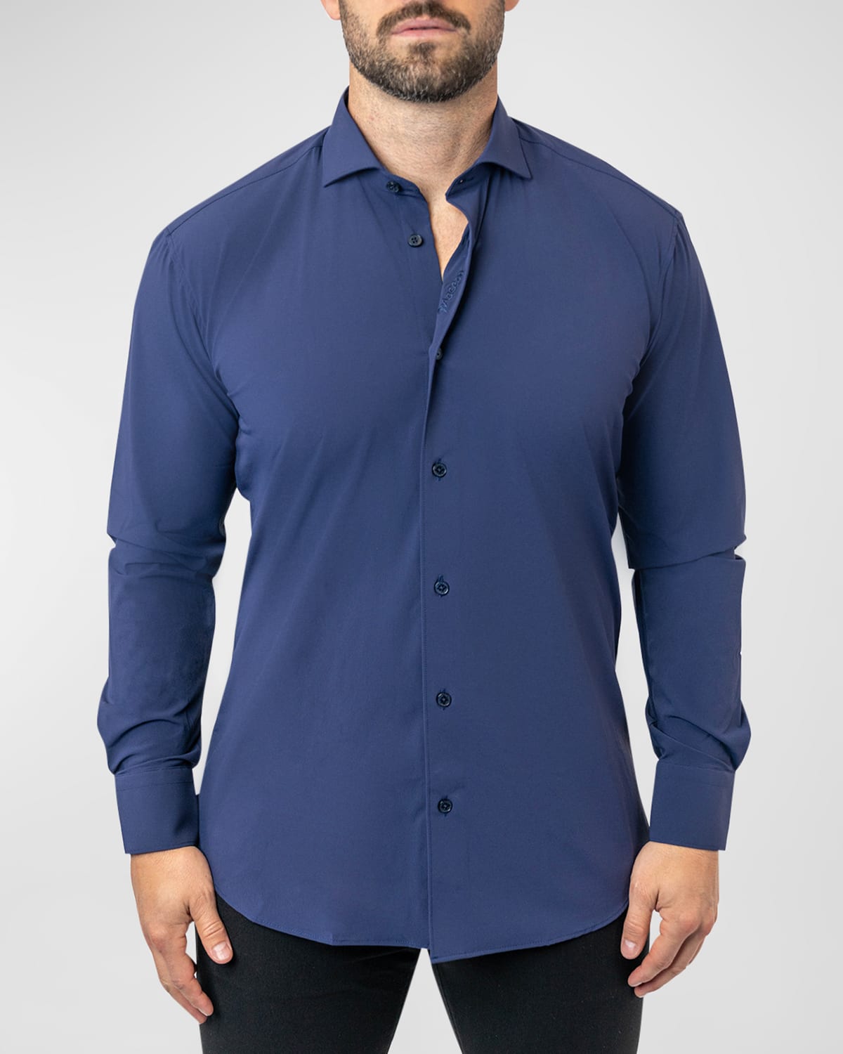 Shop Maceoo Men's Einstein Stretch Core Sport Shirt In Blue