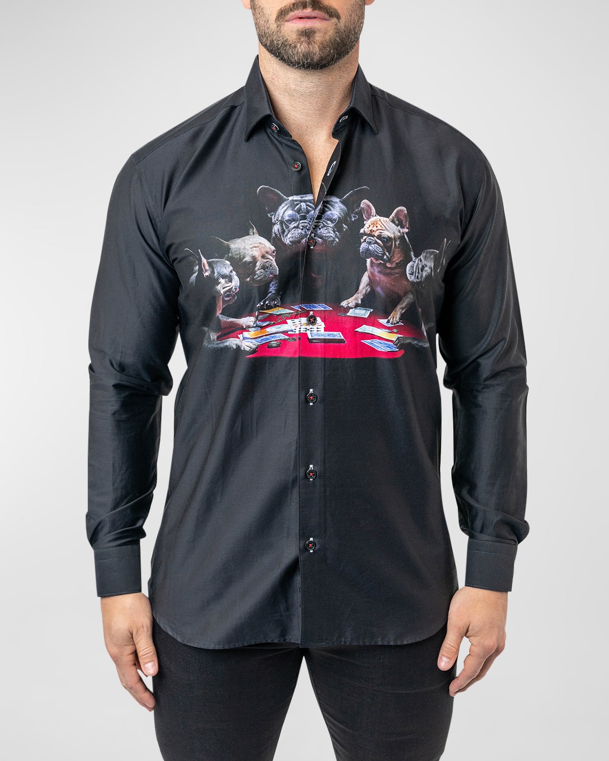 Men's Fibonacci Poker Dogs Dress Shirt