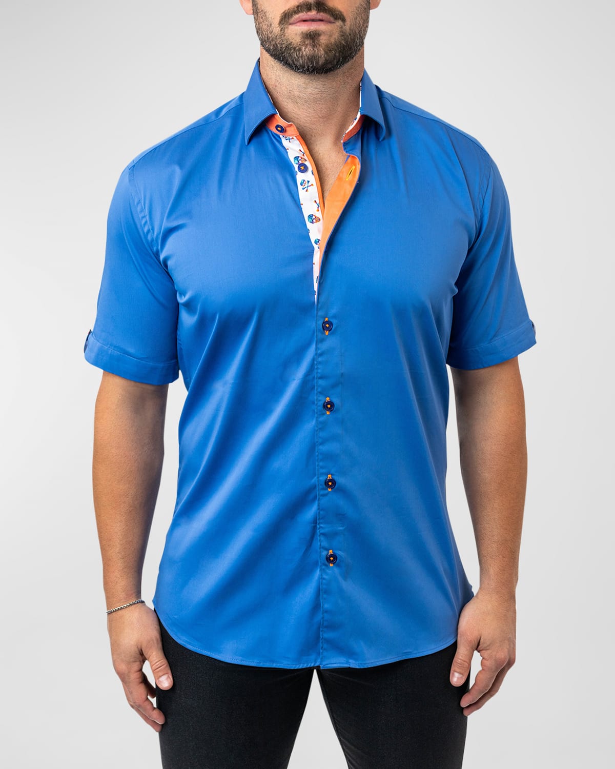 Shop Maceoo Men's Galileo Chefchaouen Sport Shirt In Blue