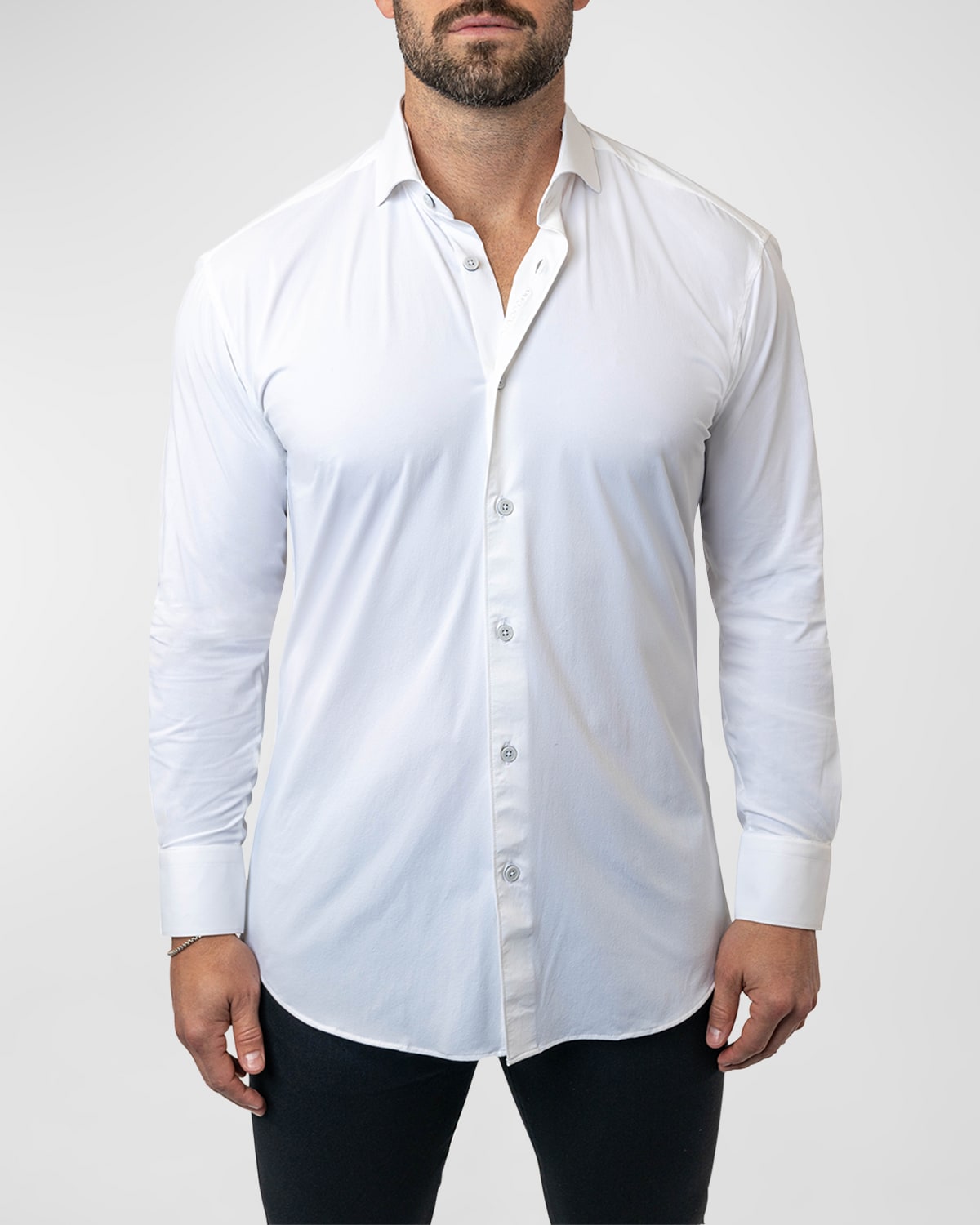 Maceoo Men's Einstein Stretch Core Sport Shirt In White