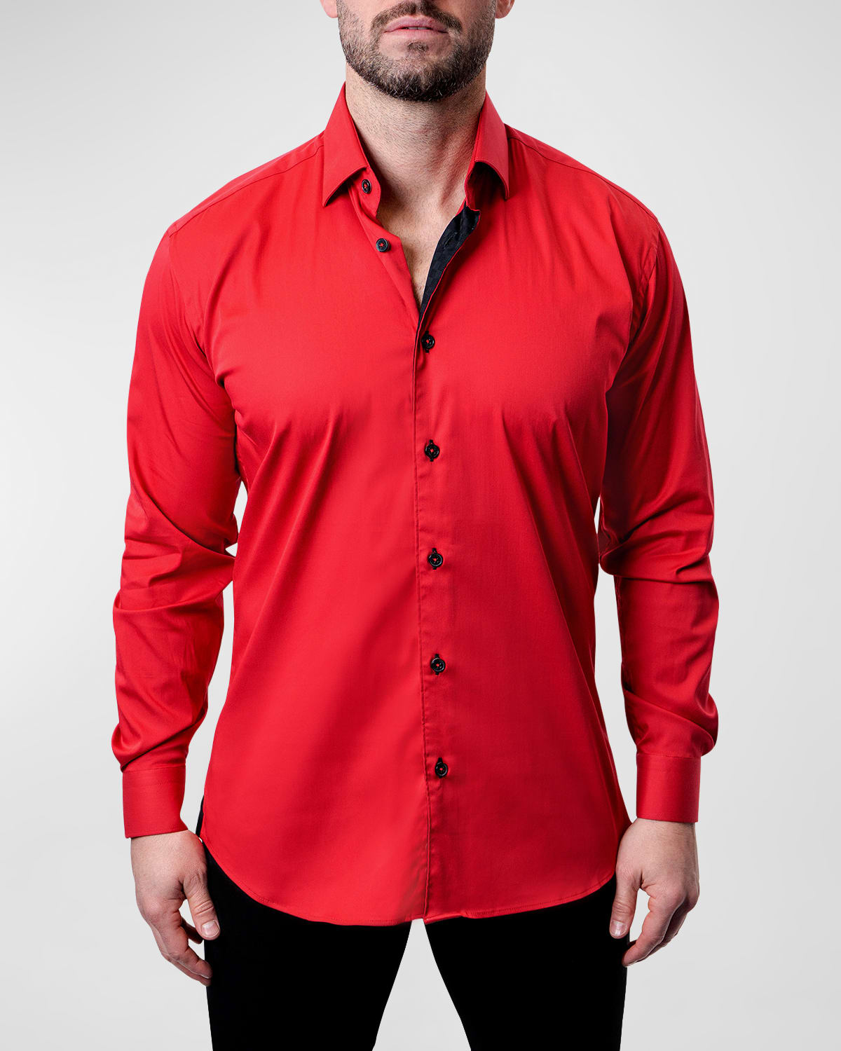 Shop Maceoo Men's Fibonacci Grenadine Dress Shirt In Red
