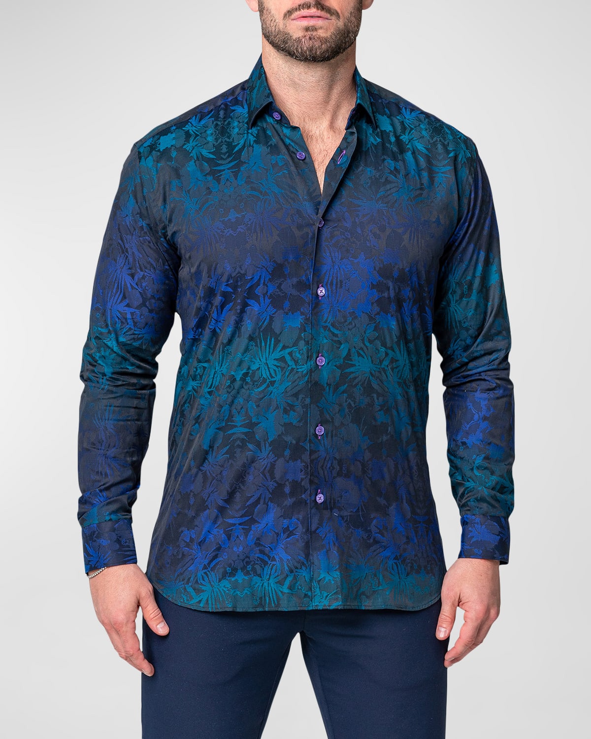 Shop Maceoo Men's Fibonacci Decker Dress Shirt In Blue