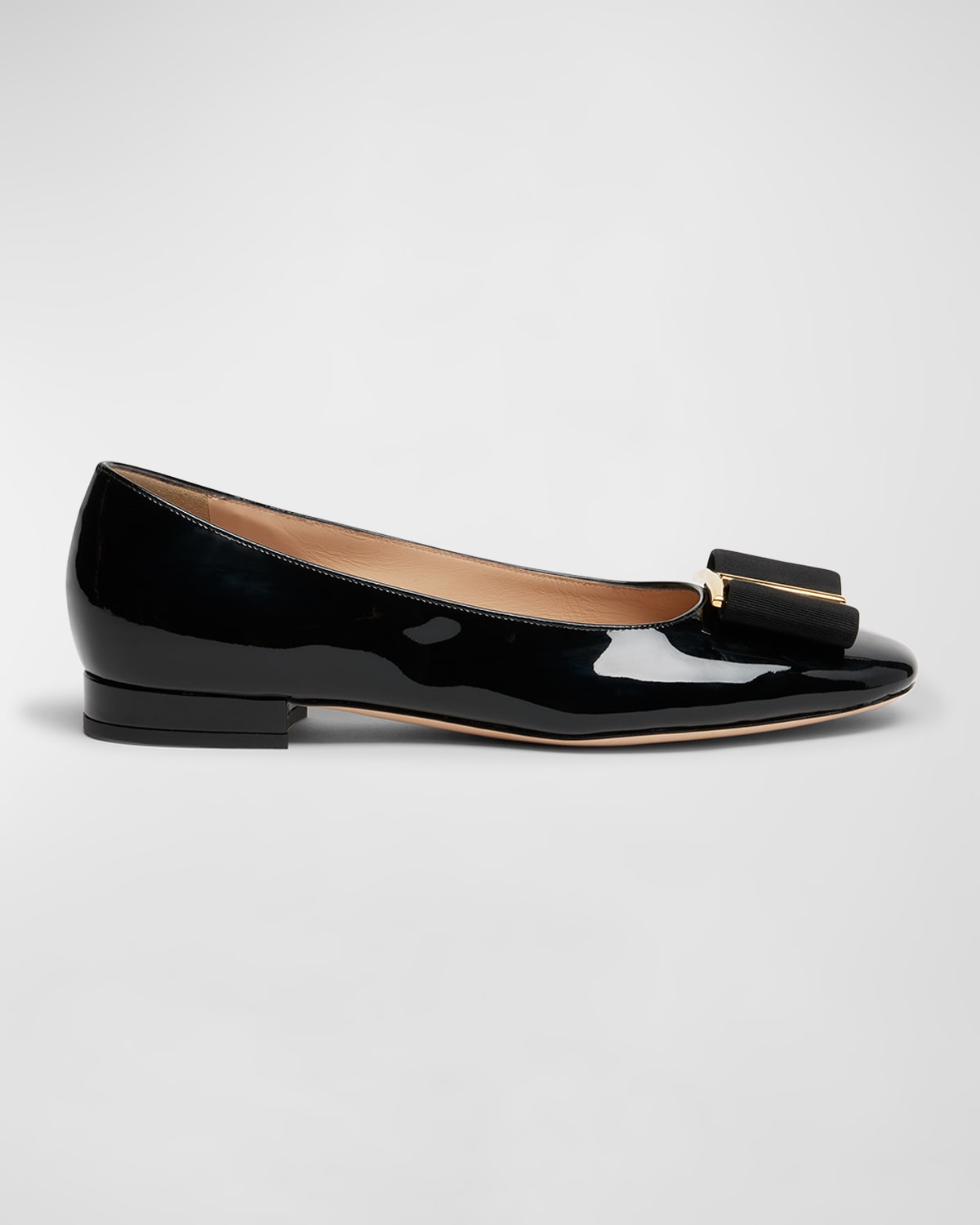 Tom Ford Patent Bow Ballerina Flats In Black 1n001