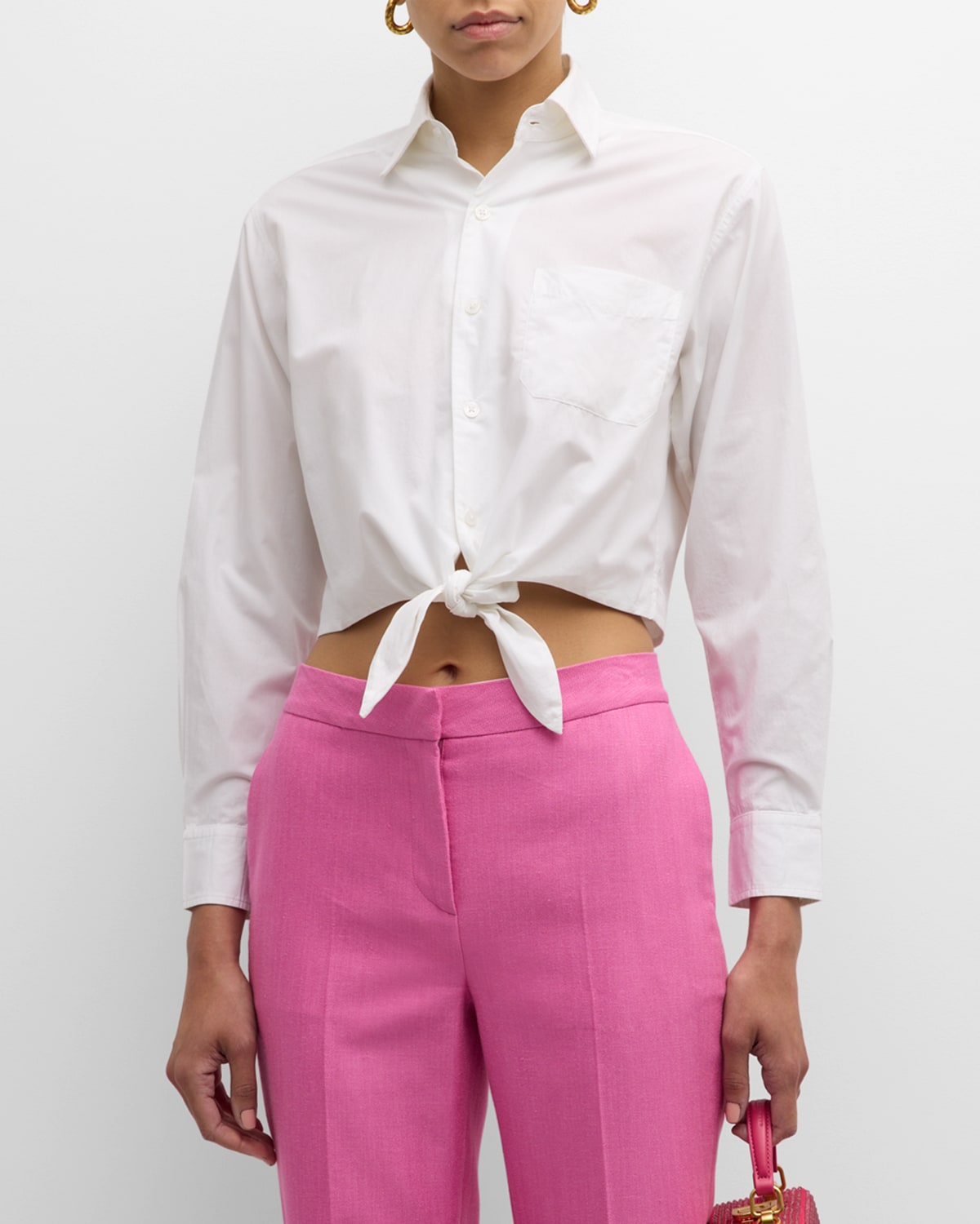Ellie Cropped Button-Front Shirt