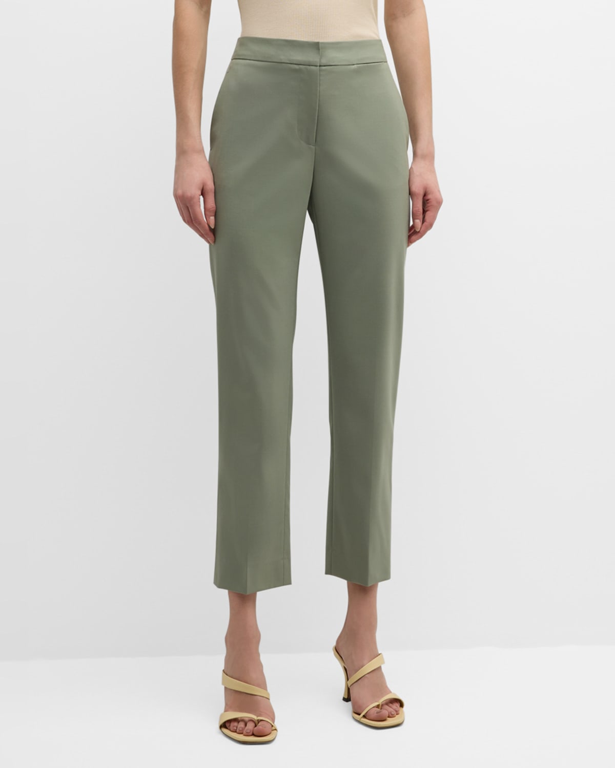 Shop Argent Cropped Seasonless Wool Trousers In Sage