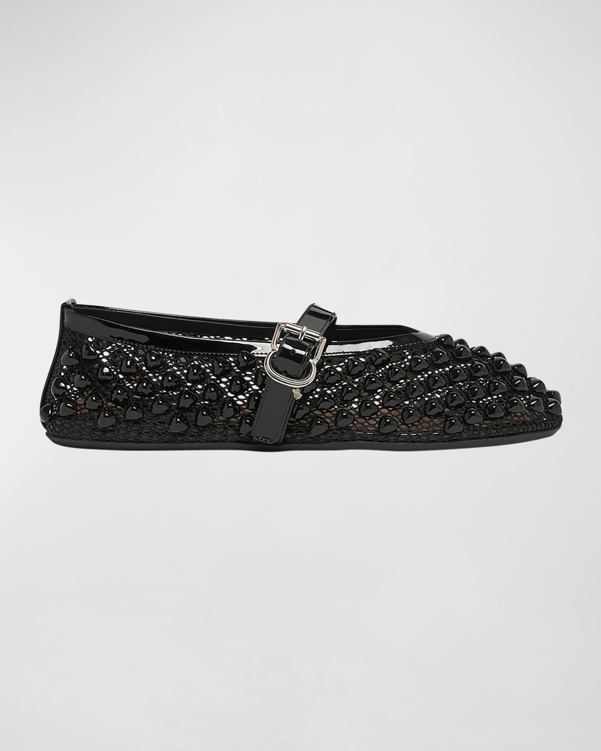 ALAIA Beaded Net Mary Jane Ballerina Flats | Smart Closet