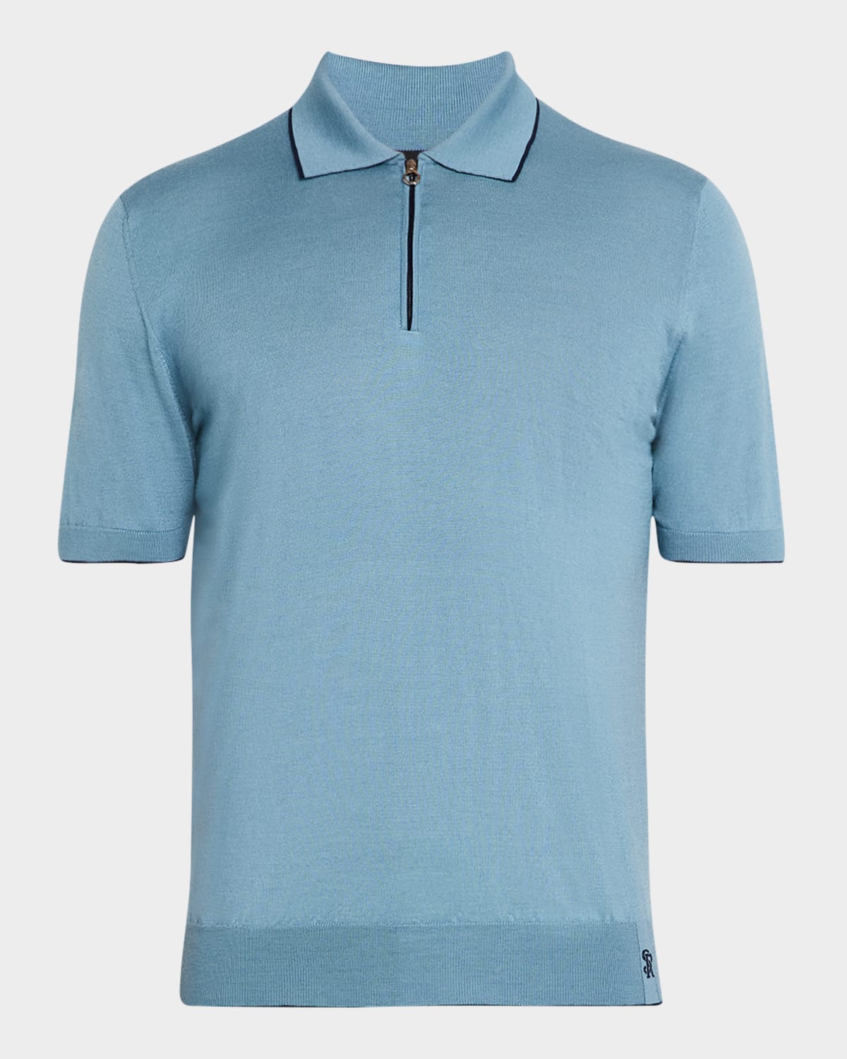 Men's Tipped Short-Sleeve Polo Sweater