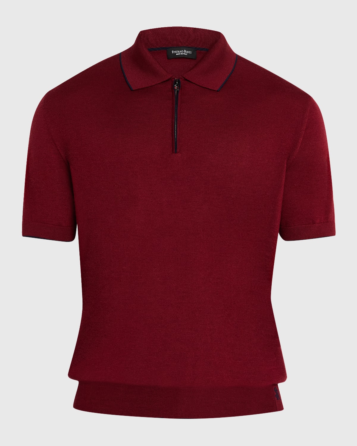Men's Tipped Short-Sleeve Polo Sweater