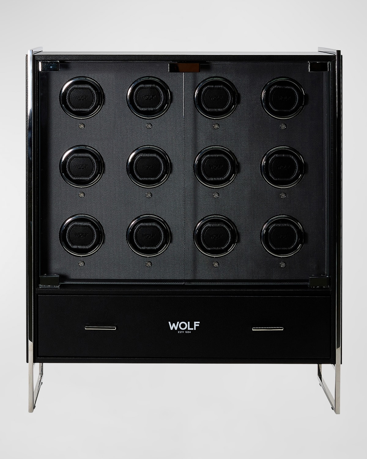 Shop Wolf Viceroy 12-piece Watch Winder Cabinet In Black