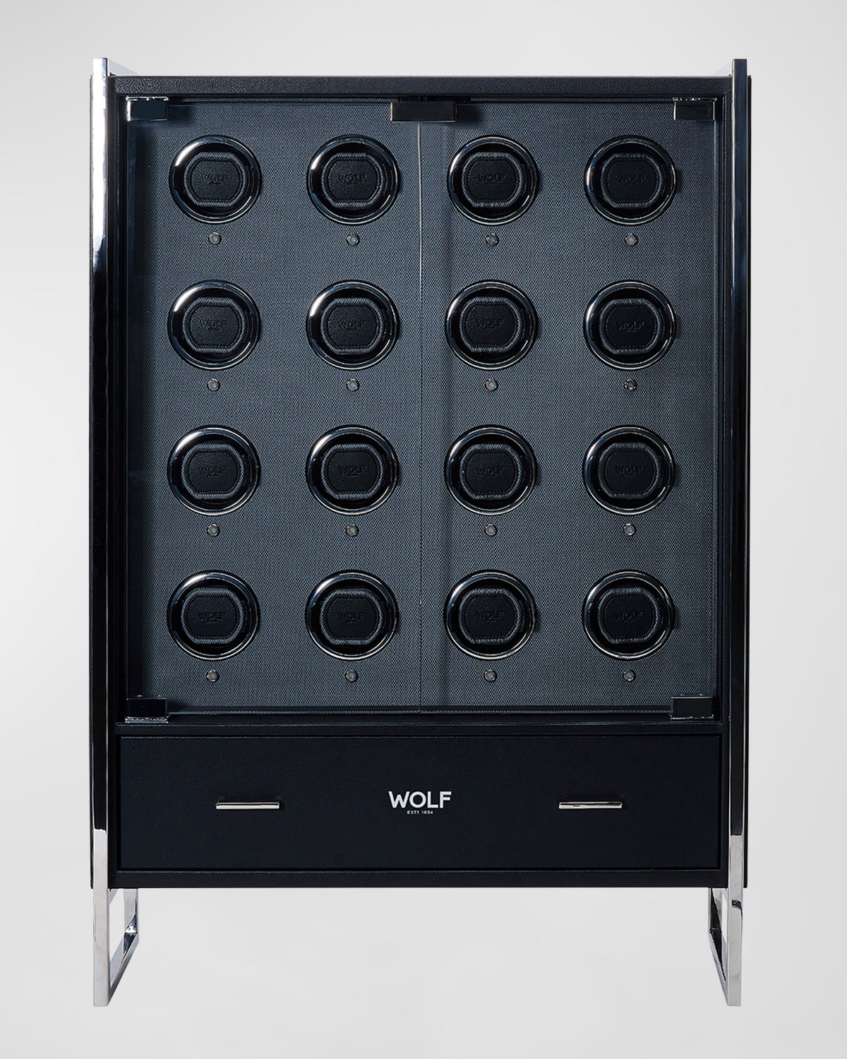 Shop Wolf Viceroy 16-piece Watch Winder Cabinet In Black