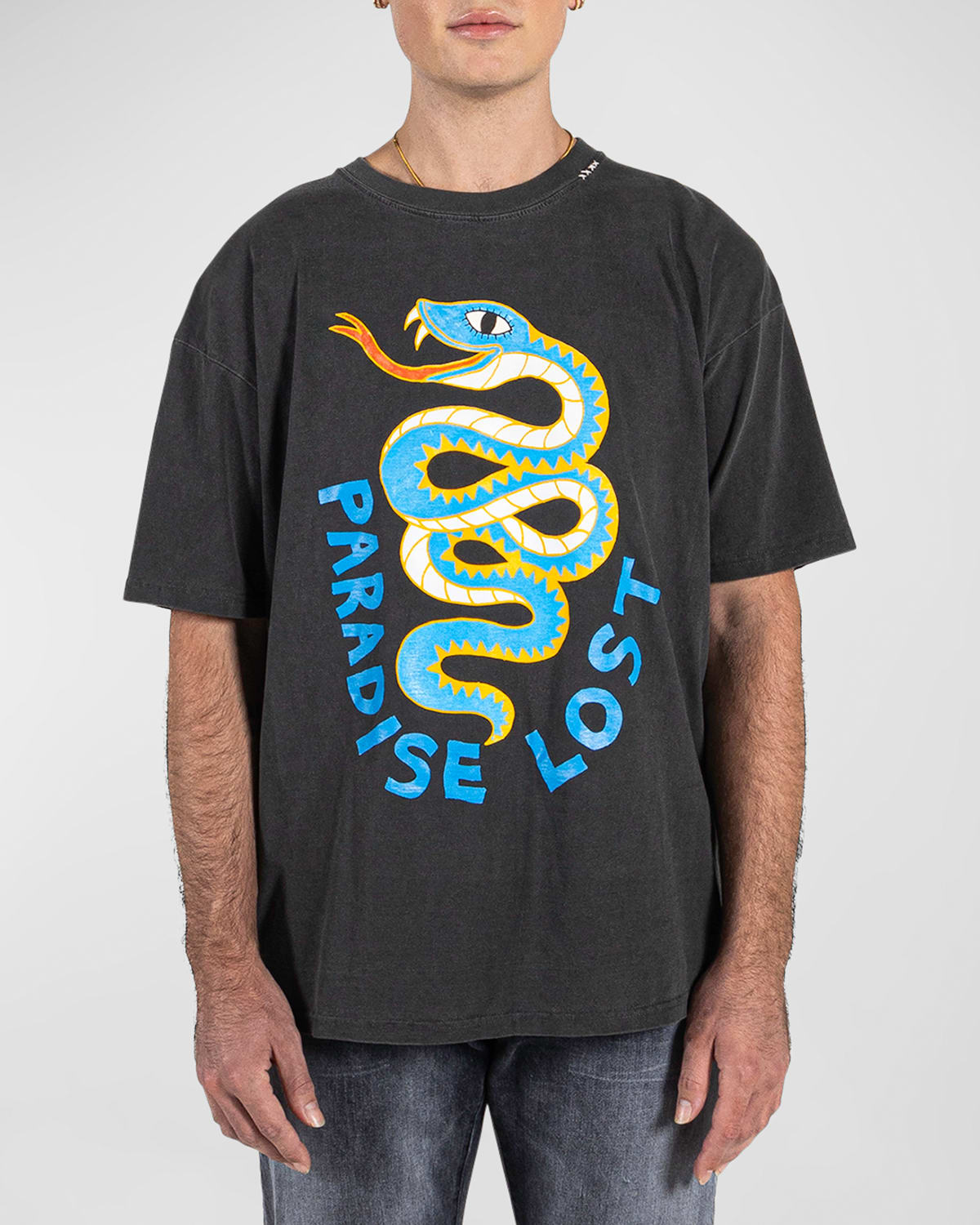 Alchemist Men's Paradise Snake Short-sleeve T-shirt In Jet Black