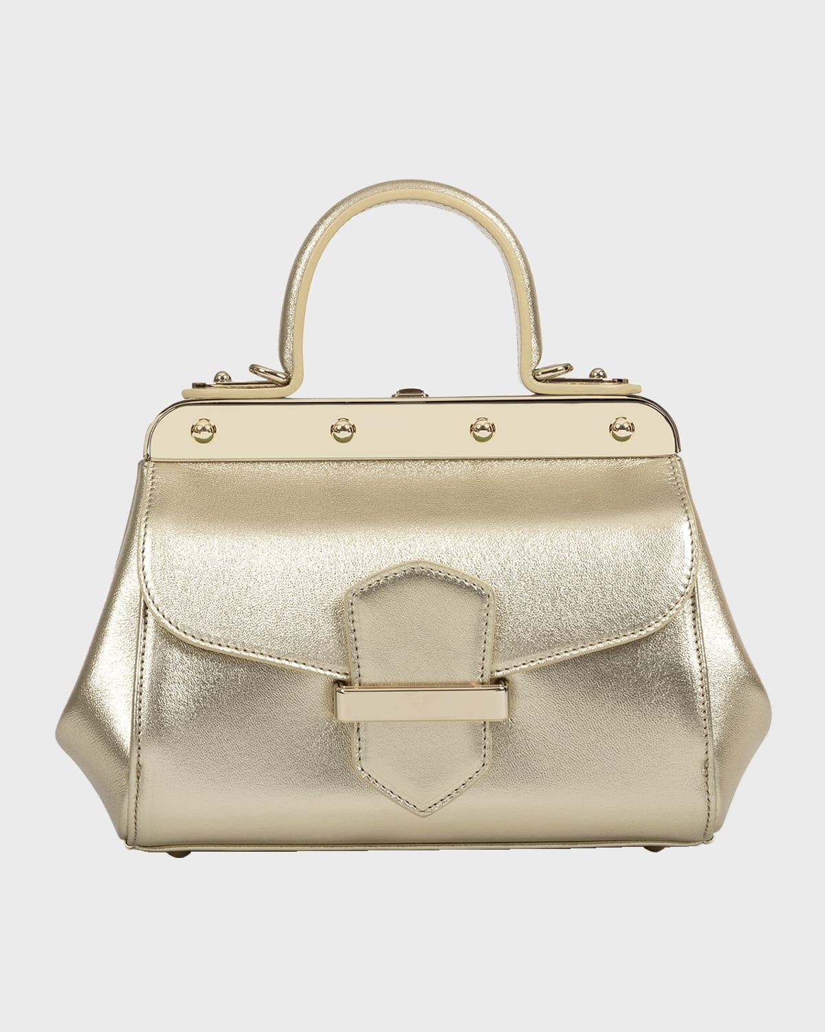 Margherita Small Metallic Top-Handle Bag