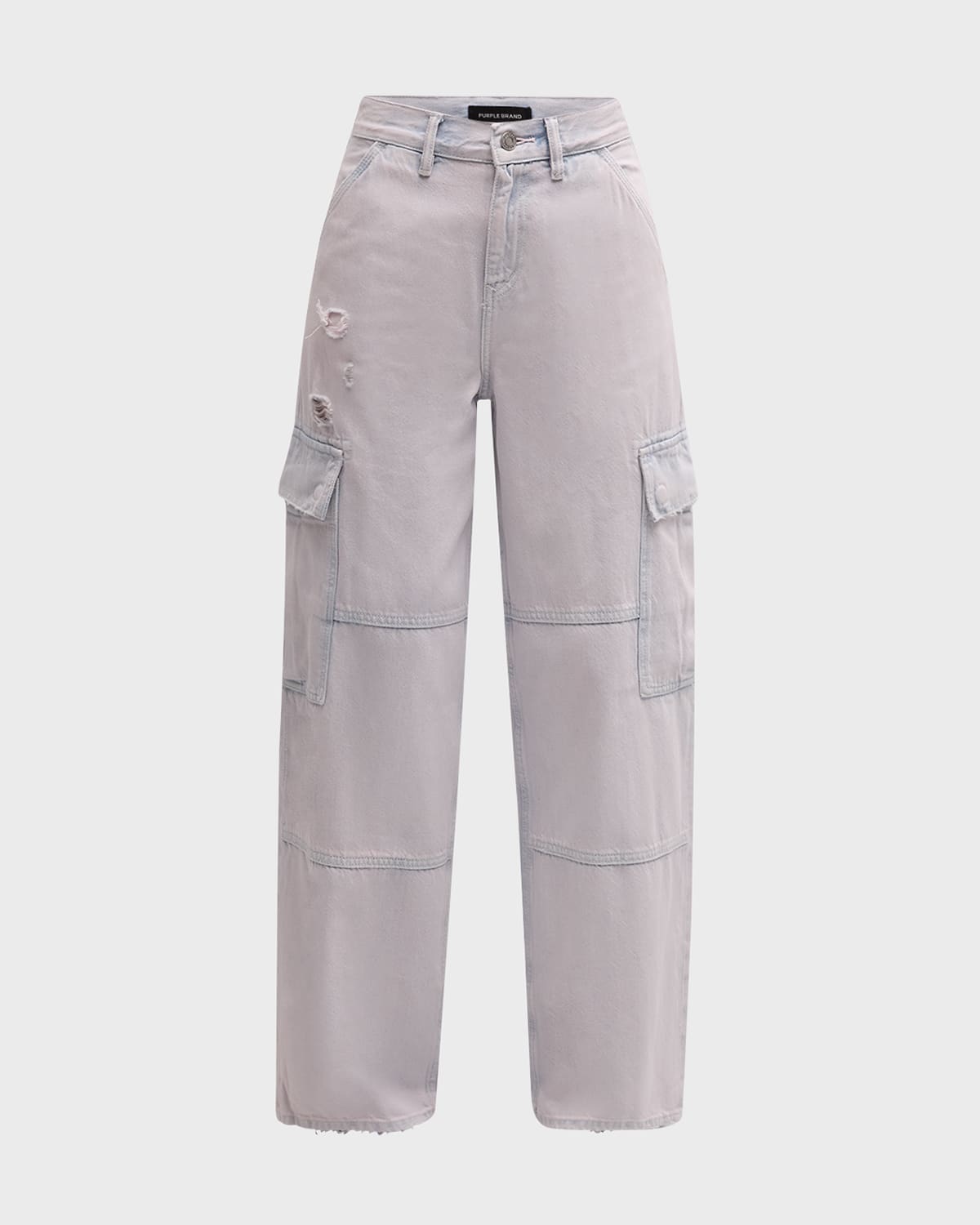 Purple Baggy Overdye Cargo Pants In Pink