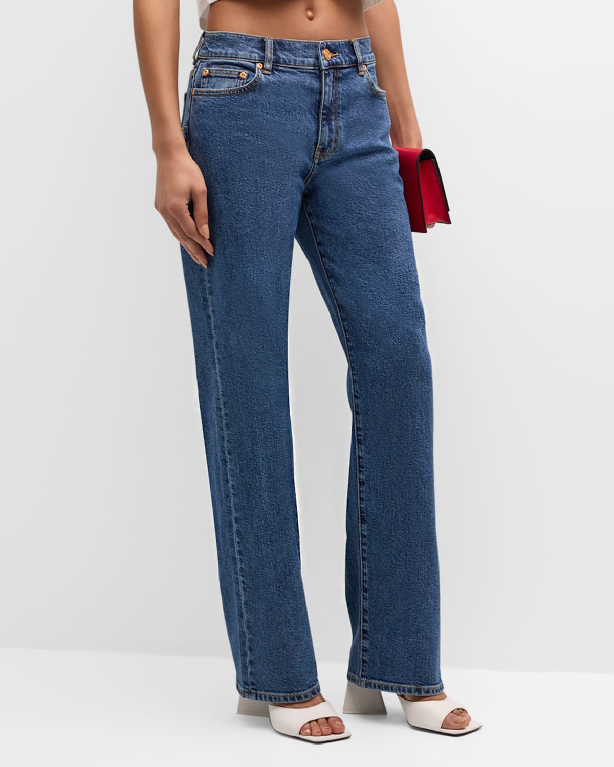 Shop Purple Slim Straight Cut-out Jeans In Dk Indigo