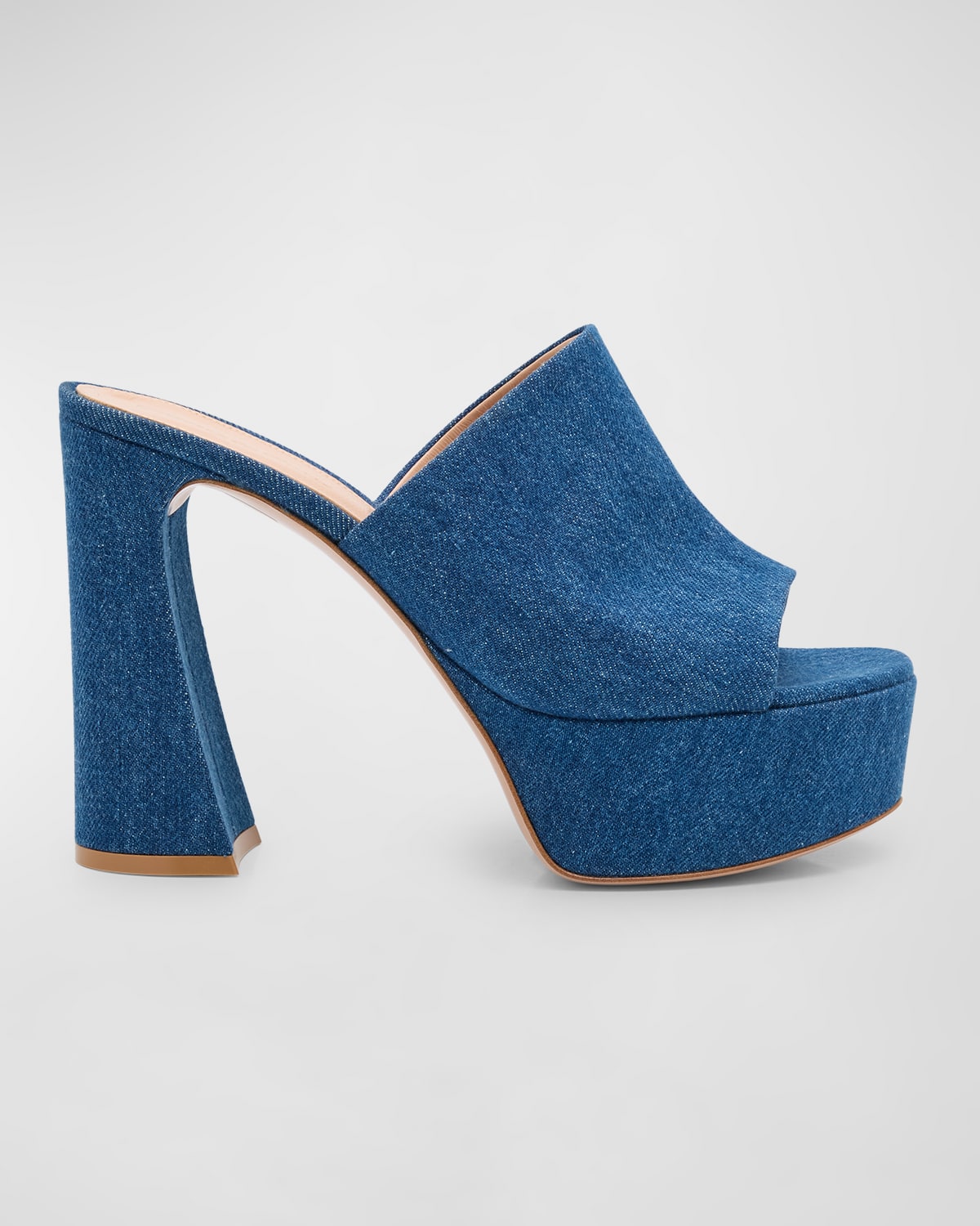 Shop Gianvito Rossi Holly Mules In Mid Blue