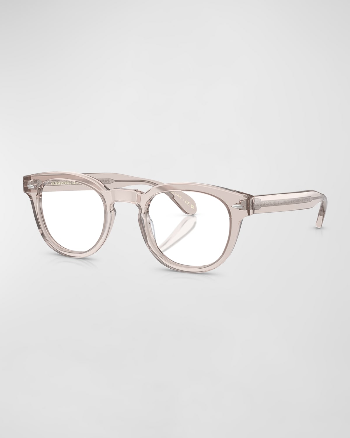 Oliver Peoples Bold Acetate & Plastic Round Glasses In Beige