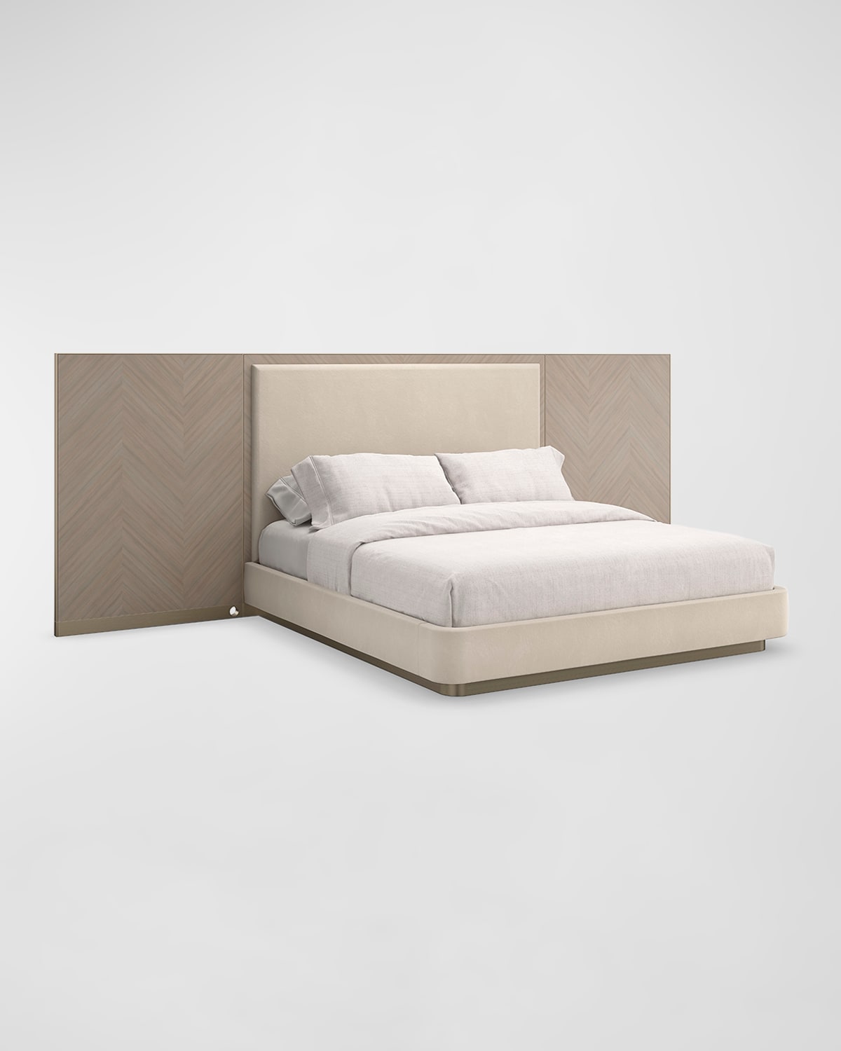 Shop Caracole Anthology King Bed With Wings In Grey, Beige