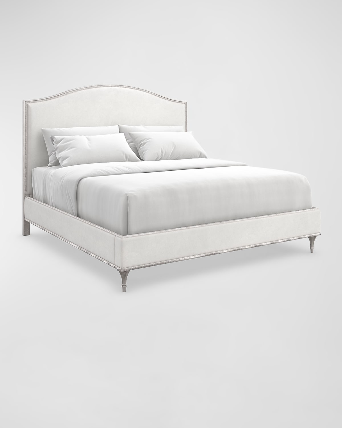 Caracole Fontainebleau Platform King Bed In White