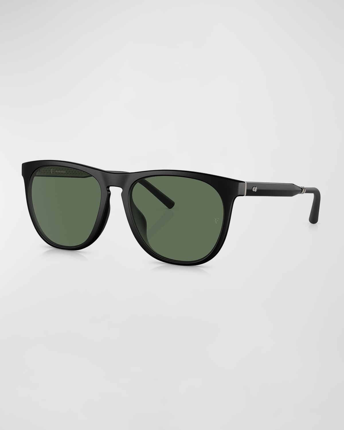 Shop Oliver Peoples Men's R-1 Plastic Square Sunglasses In Matte Black