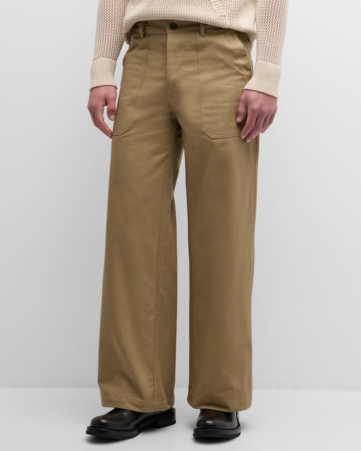 Shop Teddy Vonranson Men's Wide-leg Carpenter Pants In Khaki