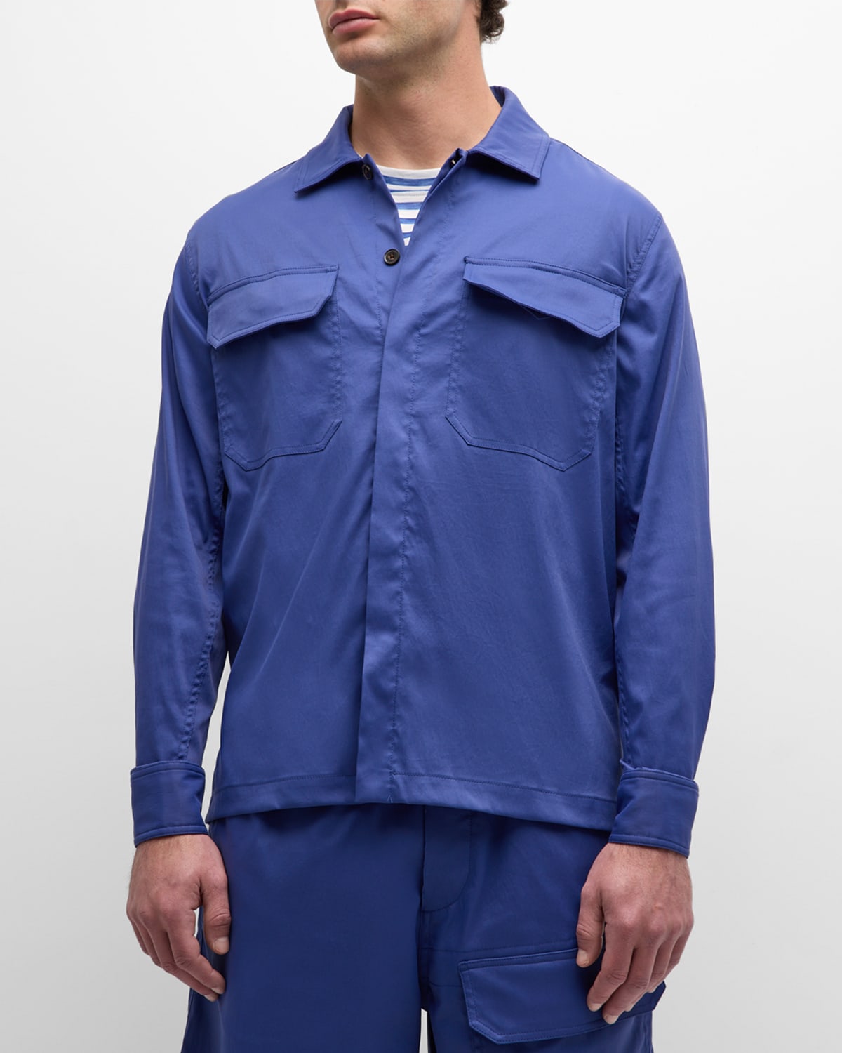 Shop Teddy Vonranson Men's Gryson Button-down Shirt In Marine