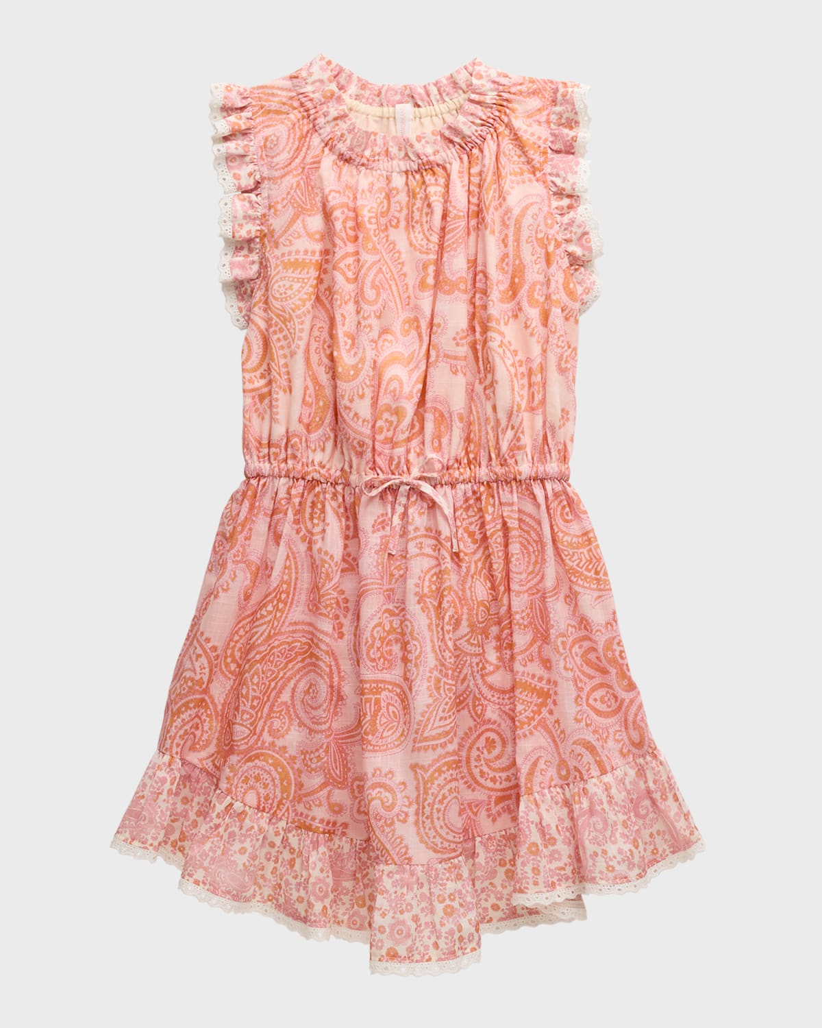Shop Zimmermann Girl's Ottie Paisley-print Dress In Pink Paisley