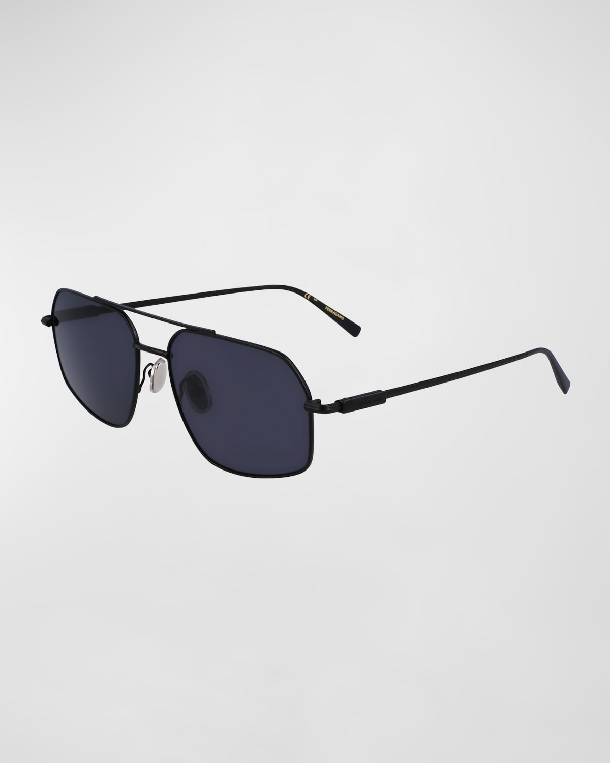 Shop Ferragamo Men's Prisma Metal Aviator Sunglasses, 58mm In Matte Black