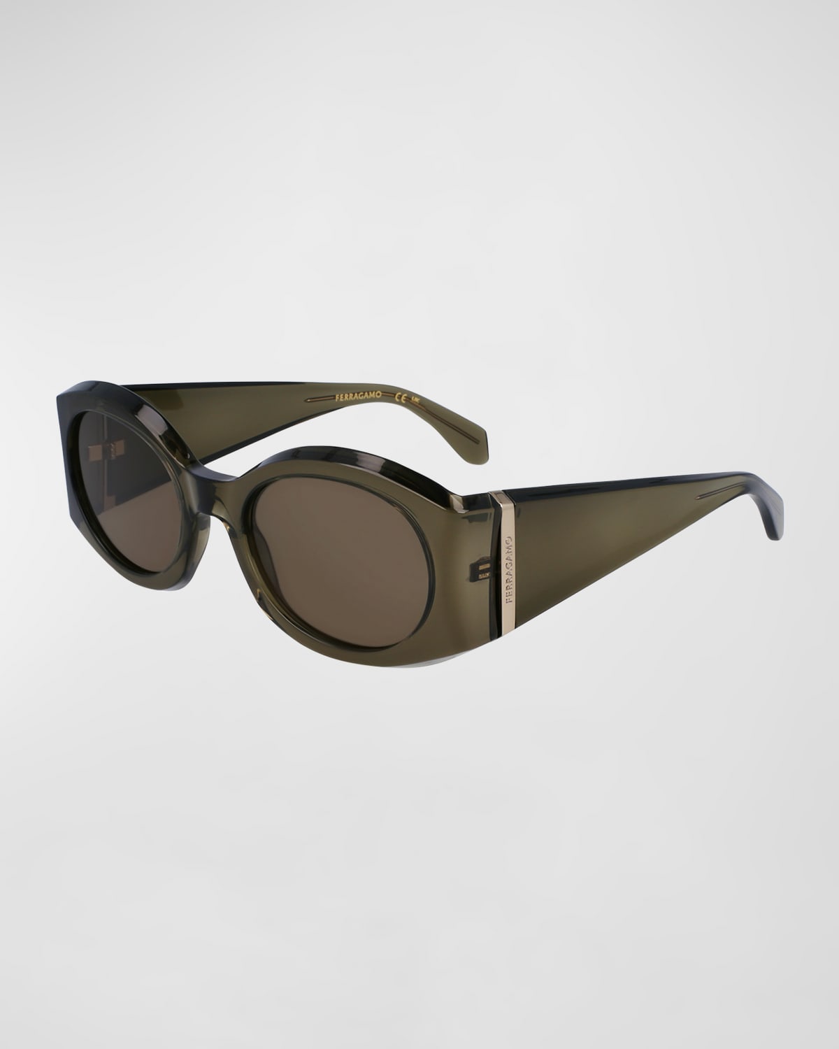 Sculptural Plastic Oval Sunglasses