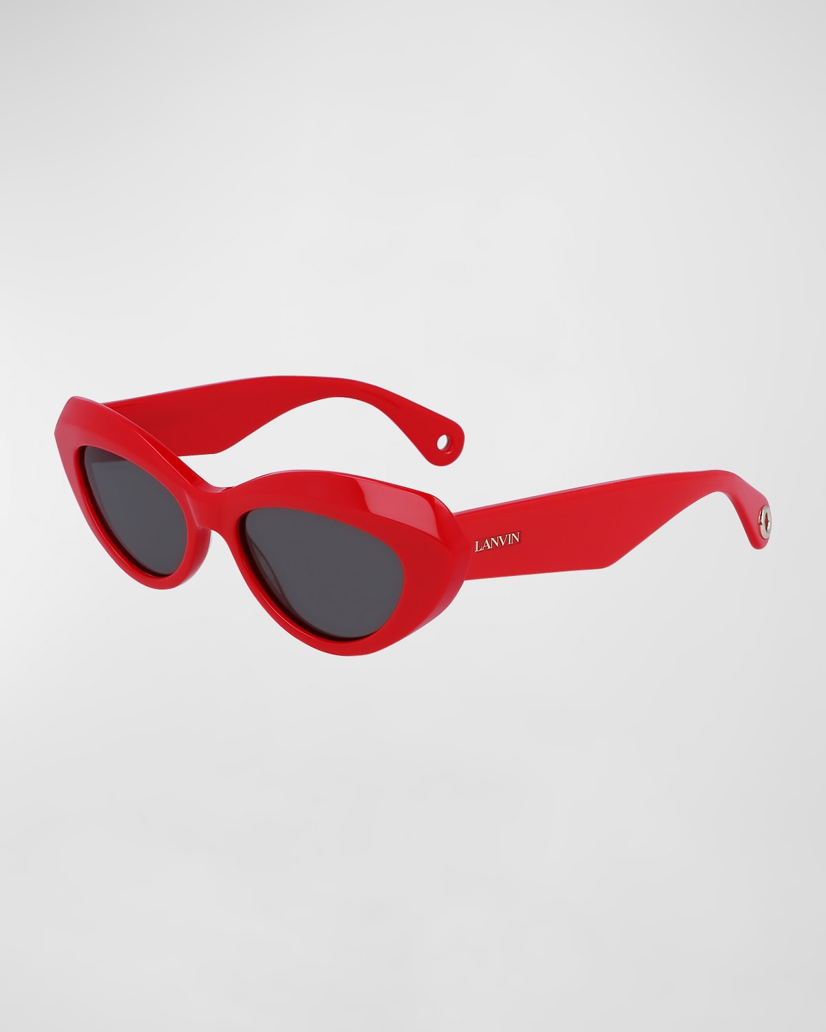 Shop Lanvin Signature Acetate Cat-eye Sunglasses In Red
