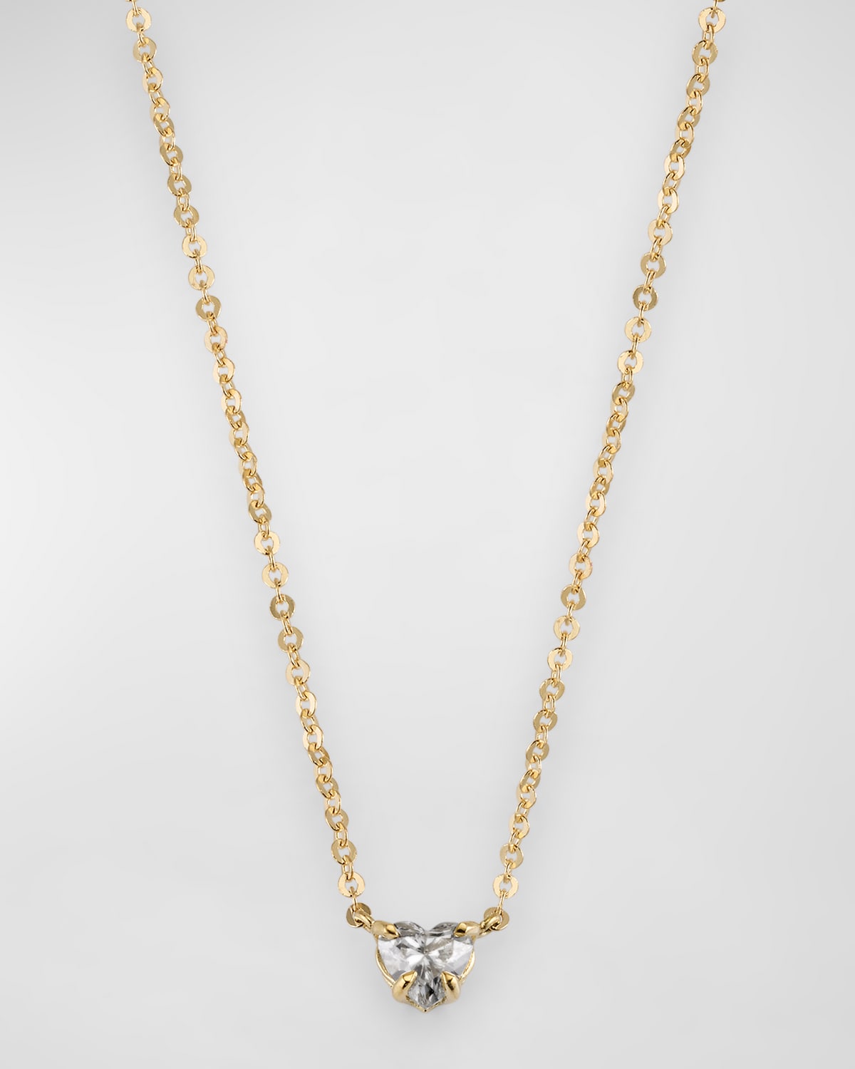 18K Yellow Gold Heart Diamond Necklace