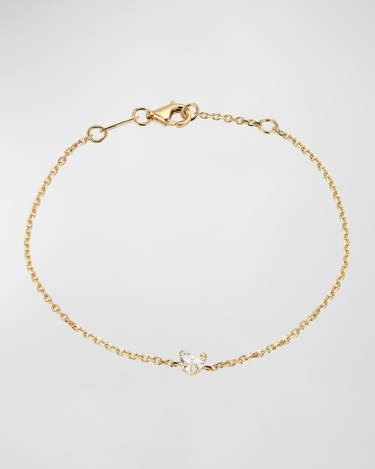 18K Yellow Gold Heart Diamond Bracelet