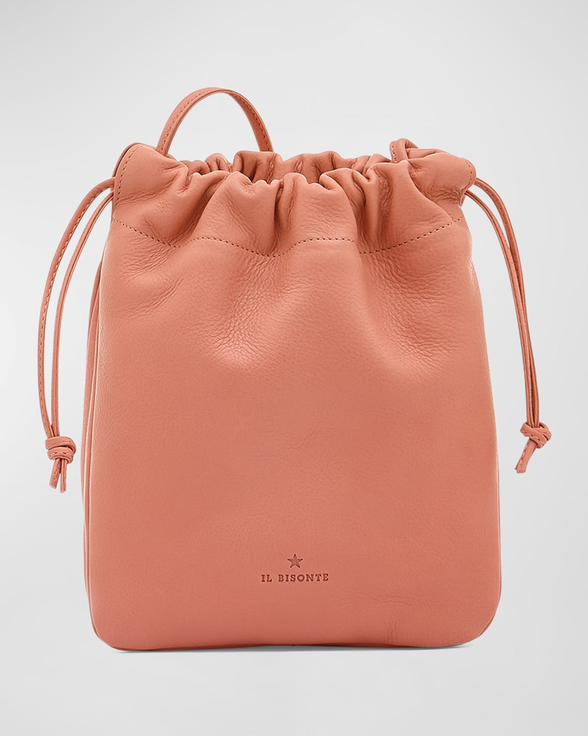 Bellini Drawstring Leather Bucket Bag