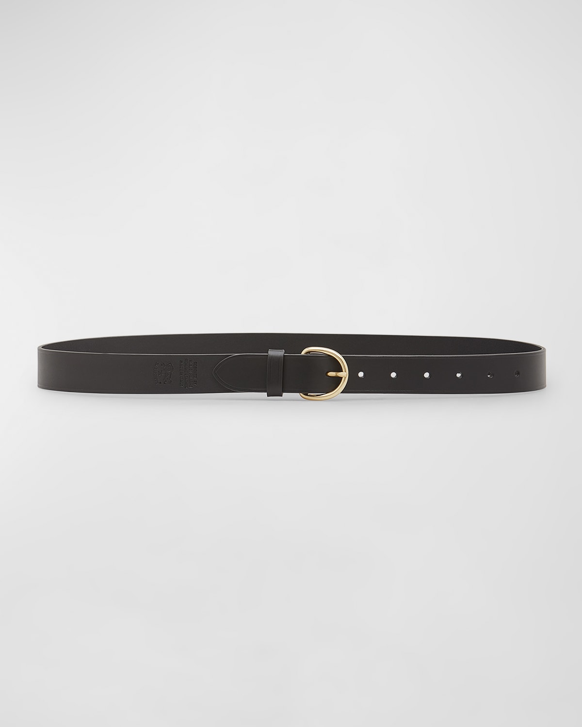 Il Bisonte Classic Calf Leather Buckle Belt In Black | ModeSens