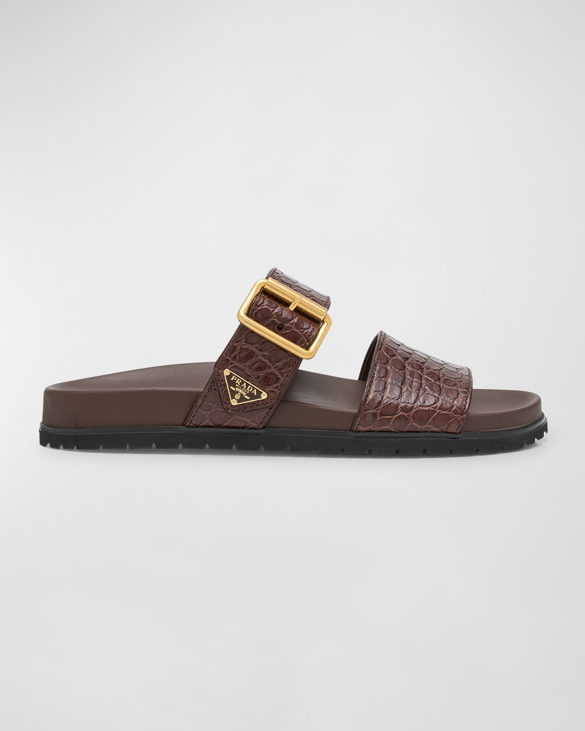 Croco Buckle Dual-Band Comfort Sandals