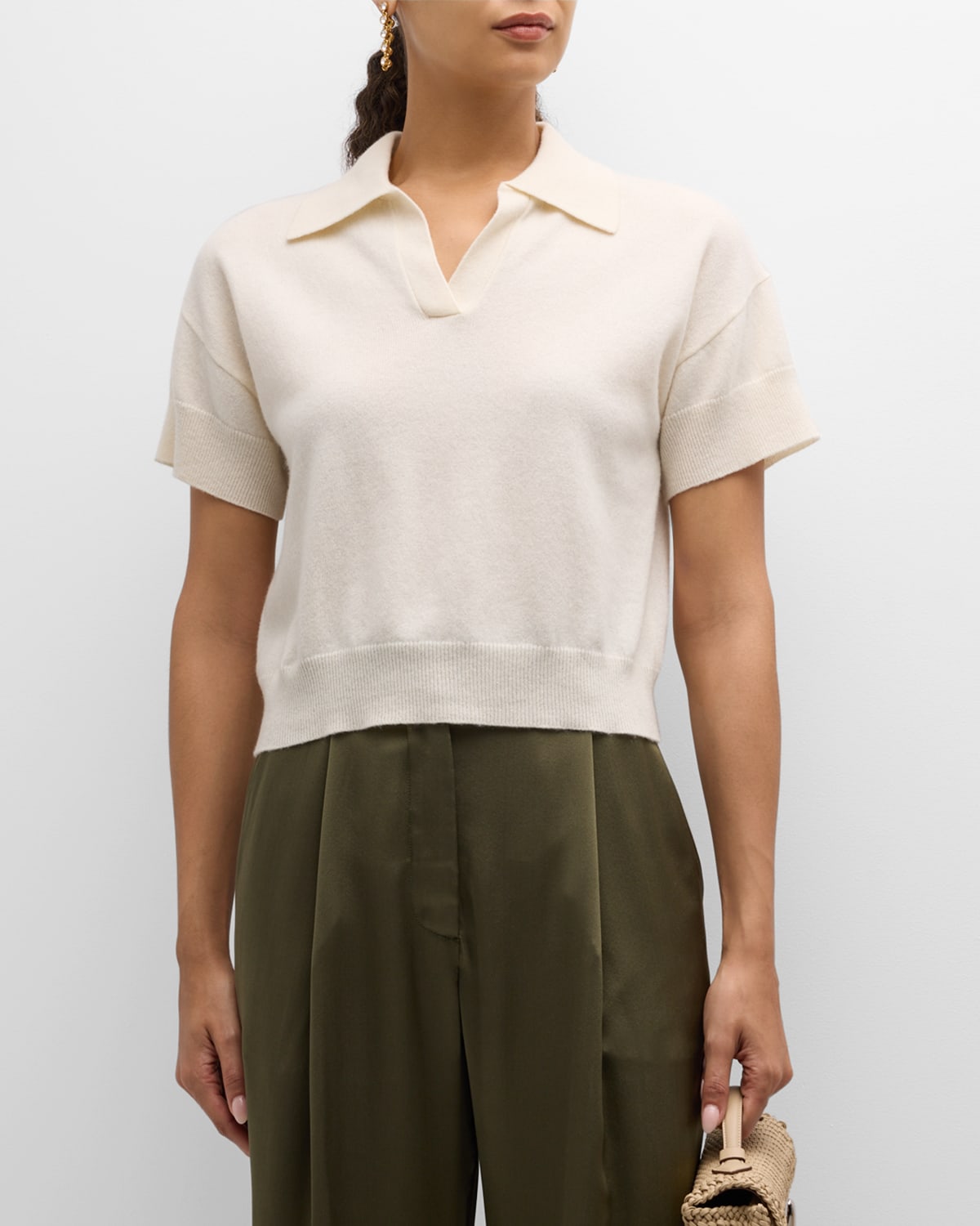 Mirabelle Cashmere Short-Sleeve Polo