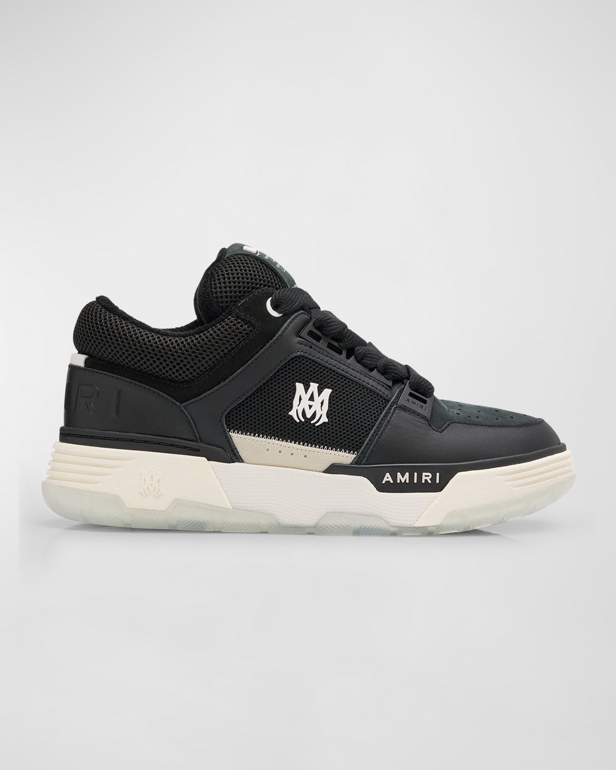 Shop Amiri Men's Ma-1 Leather & Mesh Low-top Sneakers In Black Black