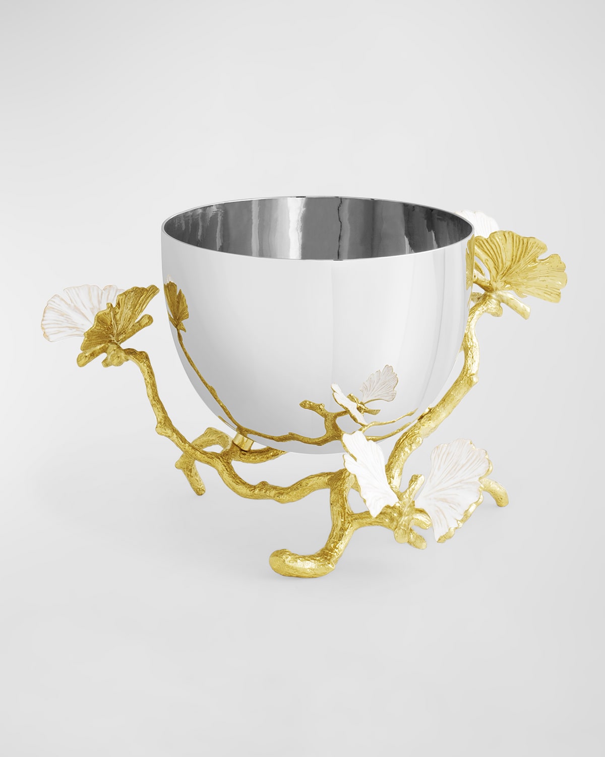 Michael Aram Butterfly Ginkgo White And Gold Nut Bowl In White And Gold