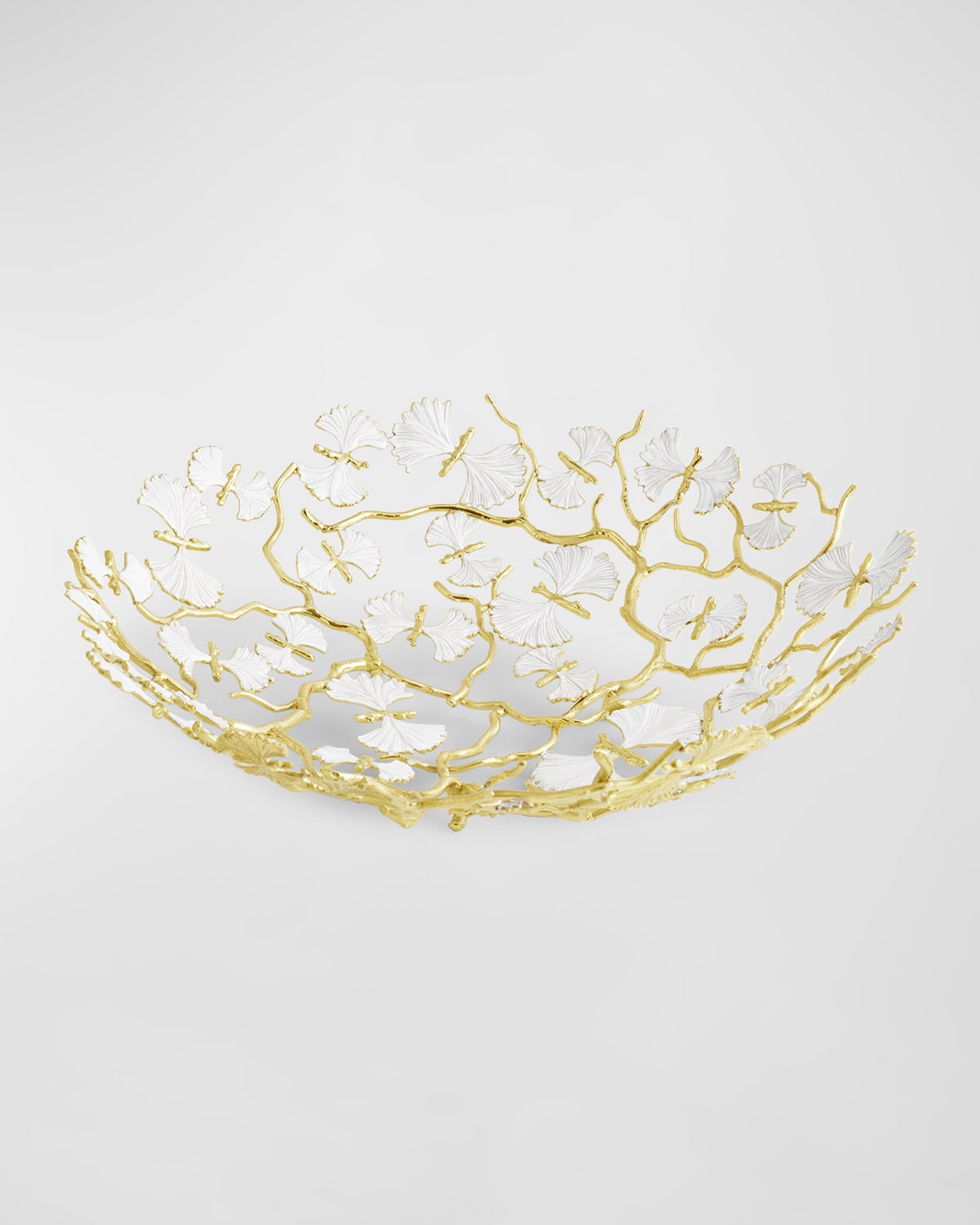 Michael Aram Butterfly Ginkgo White And Gold Centerpiece Bowl In White And Gold