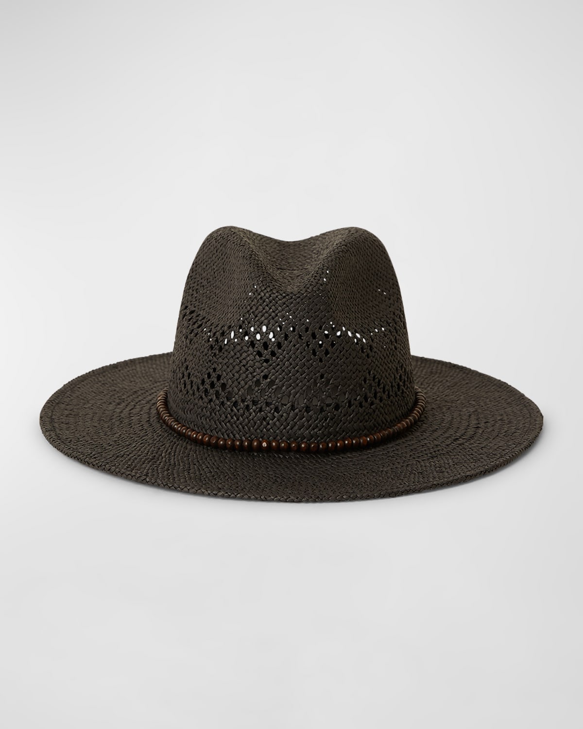 Shop Btb Los Angeles Lucy Straw Fedora With Beaded Band In Black