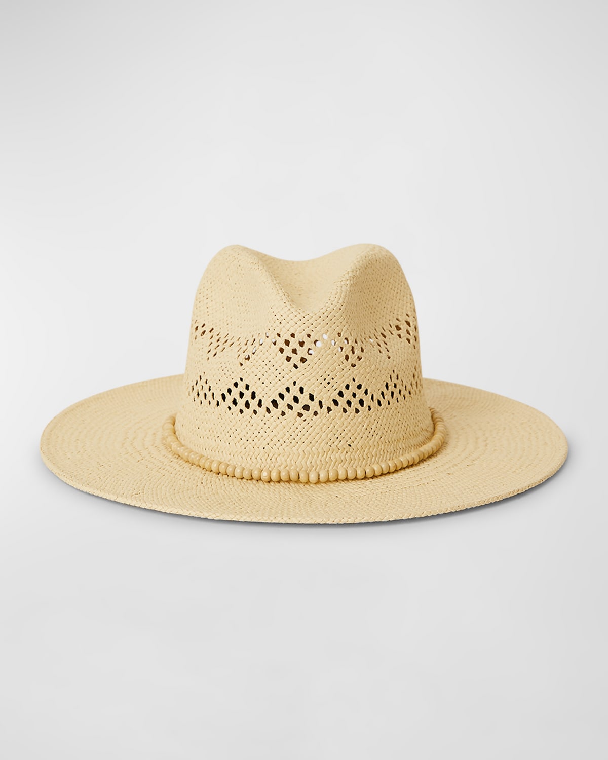 Shop Btb Los Angeles Lucy Straw Fedora With Beaded Band In Natural