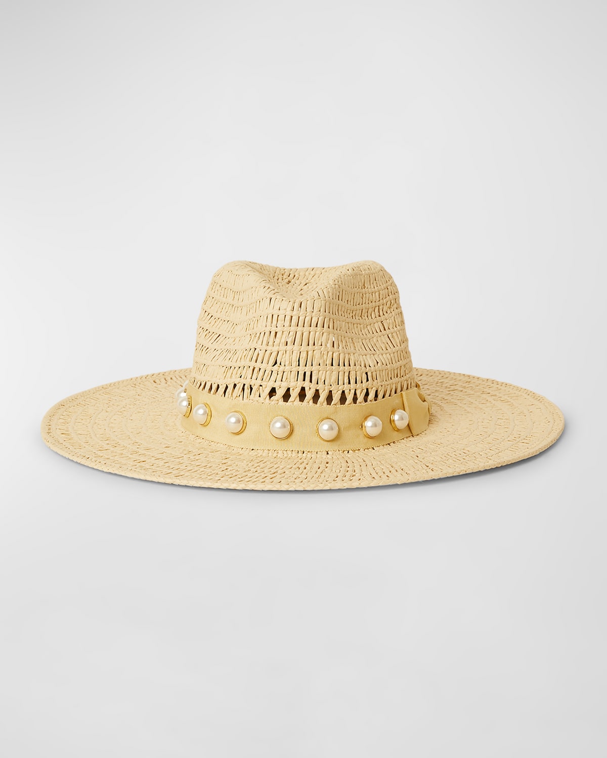 Shop Btb Los Angeles Ollie Pearly Straw Fedora In Natural