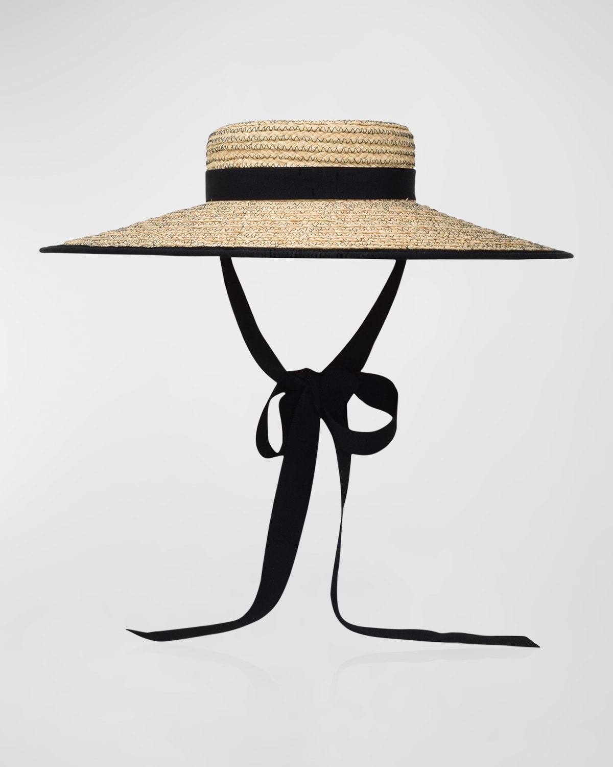 Gigi Burris Claiborne Straw Bucket Hat With Cotton Scarf In Natural Black
