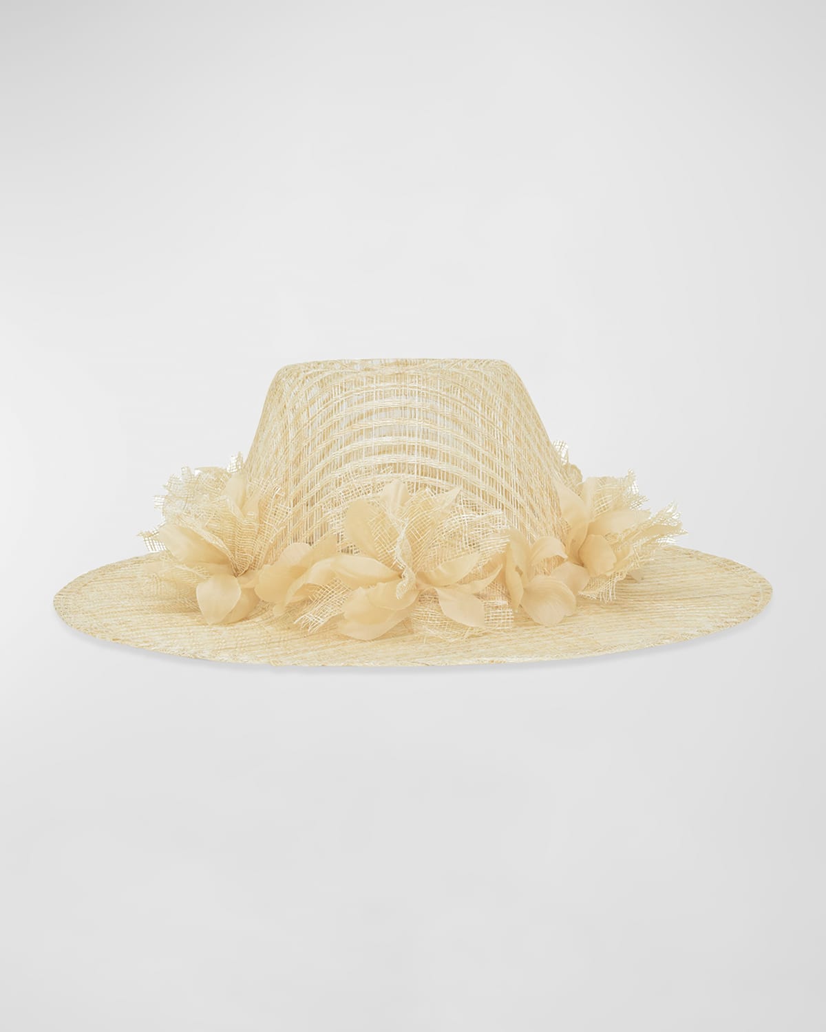 Gigi Burris Aloha Hemp Fedora With Floral Band In Natural