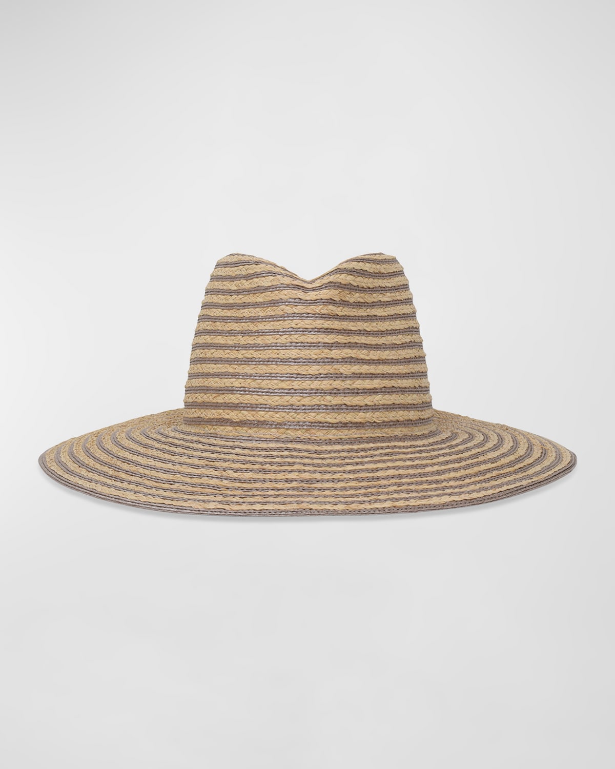 Jeanne Striped Straw Fedora