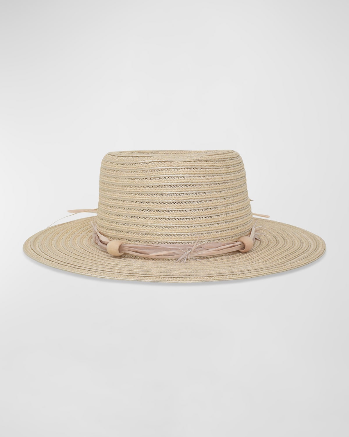 Gigi Burris Noelle Hemp Straw Fedora With Band In Ivory